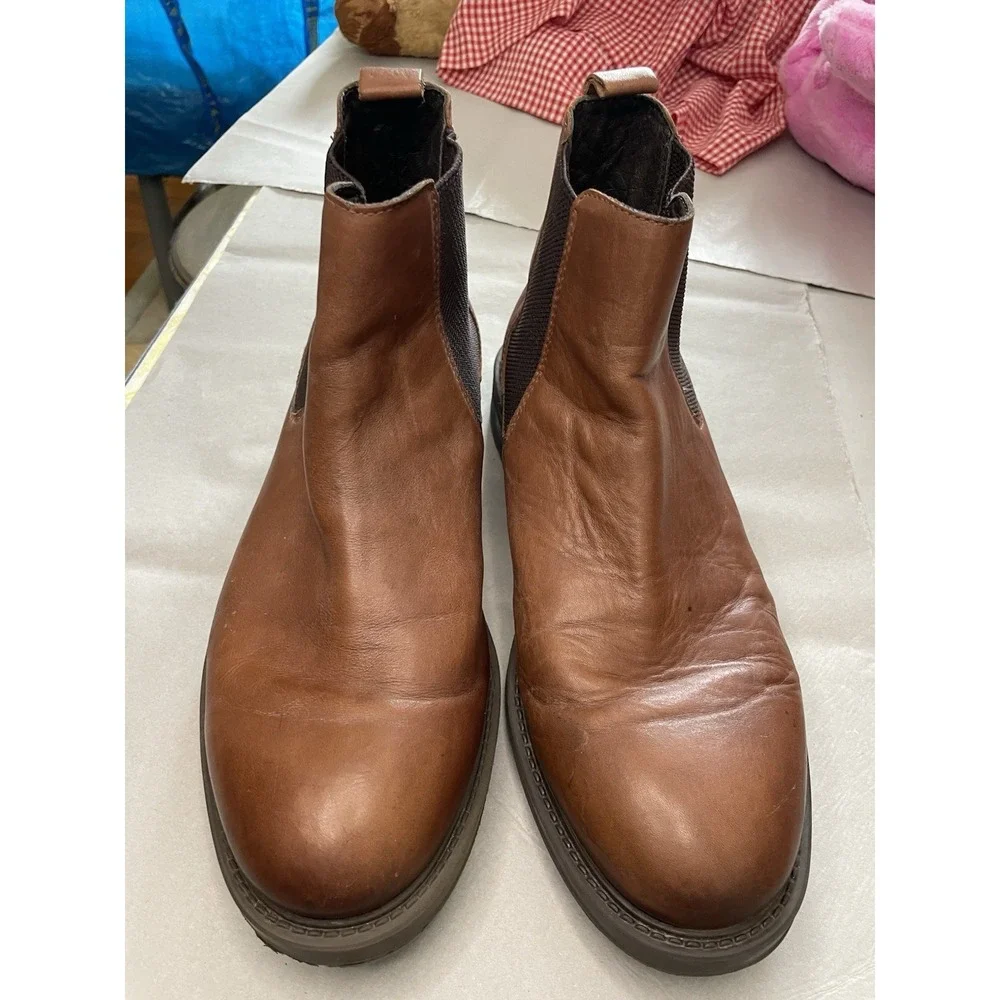 Vince Camuto Huntsley Brown Ankle Elastic Pull On Boots 9.5‎ Men's Clean Boy